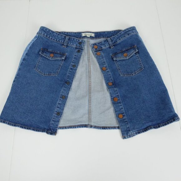 Madewell Stretch Denim Mini Skirt Pieced Edition - Picture 5 of 10